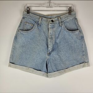 Vintage Wrangler High Waisted Sand Blasted Wash Cuffed Denim Jean Shorts 11/12